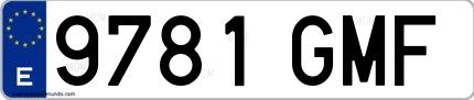 Ejemplo de matrícula española 9781 GMF
