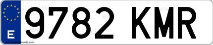 Ejemplo de matrícula española 9782 KMR
