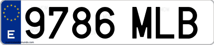 Ejemplo de matrícula de coche ordinaria 9786 MLB