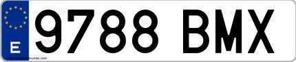 Ejemplo de matrícula española 9788 BMX