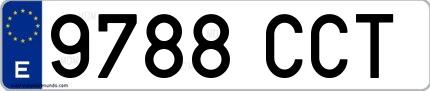 Ejemplo de matrícula española 9788 CCT