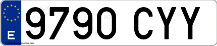 Ejemplo de matrícula de coche ordinaria 9790 CYY