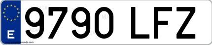 Ejemplo de matrícula española 9790 LFZ