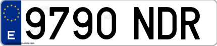 Ejemplo de matrícula de coche ordinaria 9790 NDR