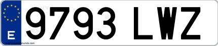 Ejemplo de matrícula española 9793 LWZ