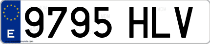 Ejemplo de matrícula de coche ordinaria 9795 HLV