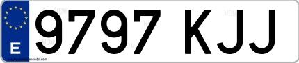 Ejemplo de matrícula española 9797 KJJ