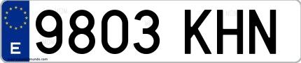 Ejemplo de matrícula española 9803 KHN