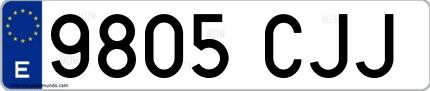 Ejemplo de matrícula española 9805 CJJ