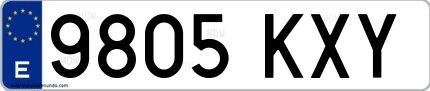 Ejemplo de matrícula española 9805 KXY