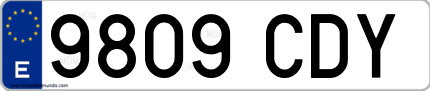 Ejemplo de matrícula de coche ordinaria 9809 CDY