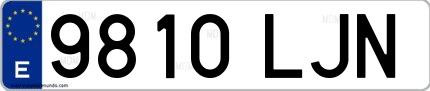 Ejemplo de matrícula española 9810 LJN