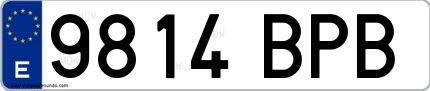 Ejemplo de matrícula española 9814 BPB
