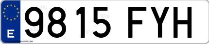 Ejemplo de matrícula española 9815 FYH
