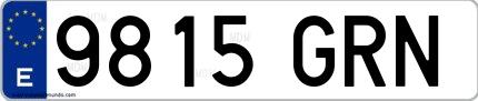 Ejemplo de matrícula española 9815 GRN