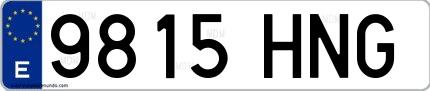 Ejemplo de matrícula española 9815 HNG
