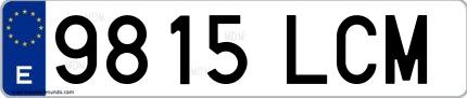Ejemplo de matrícula española 9815 LCM
