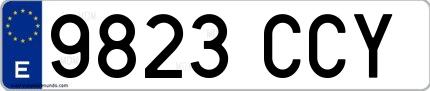 Ejemplo de matrícula española 9823 CCY