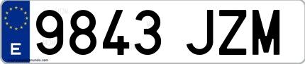 Ejemplo de matrícula española 9843 JZM