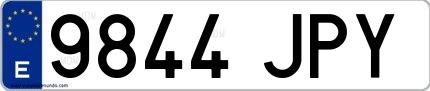 Ejemplo de matrícula española 9844 JPY