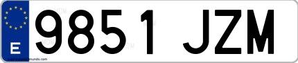Ejemplo de matrícula española 9851 JZM
