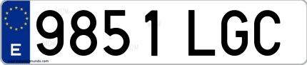 Ejemplo de matrícula española 9851 LGC