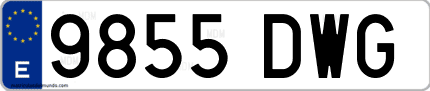 Ejemplo de matrícula de coche ordinaria 9855 DWG