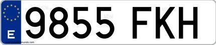 Ejemplo de matrícula española 9855 FKH