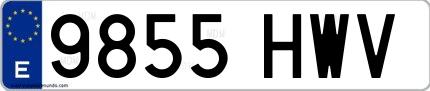 Ejemplo de matrícula española 9855 HWV