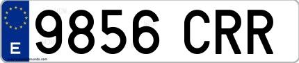 Ejemplo de matrícula española 9856 CRR