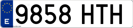 Ejemplo de matrícula de coche ordinaria 9858 HTH