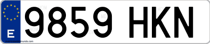 Ejemplo de matrícula de coche ordinaria 9859 HKN