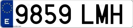 Ejemplo de matrícula española 9859 LMH