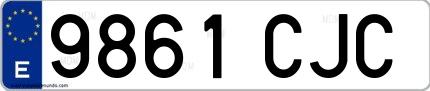Ejemplo de matrícula española 9861 CJC