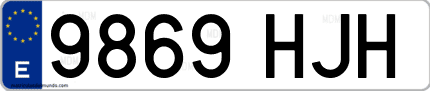 Ejemplo de matrícula de coche ordinaria 9869 HJH