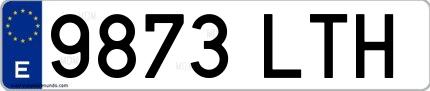 Ejemplo de matrícula española 9873 LTH