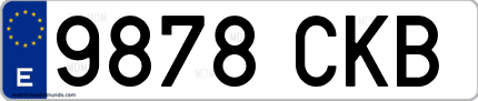 Ejemplo de matrícula de coche ordinaria 9878 CKB