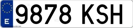 Ejemplo de matrícula española 9878 KSH