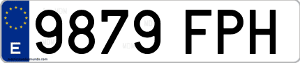 Ejemplo de matrícula de coche ordinaria 9879 FPH