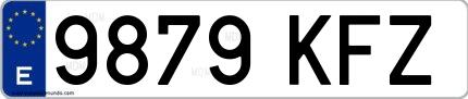 Ejemplo de matrícula española 9879 KFZ