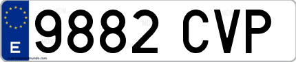 Ejemplo de matrícula de coche ordinaria 9882 CVP