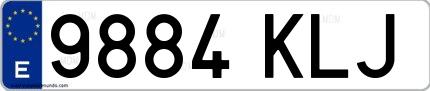 Ejemplo de matrícula española 9884 KLJ