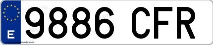 Ejemplo de matrícula española 9886 CFR