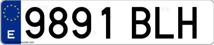 Ejemplo de matrícula española 9891 BLH