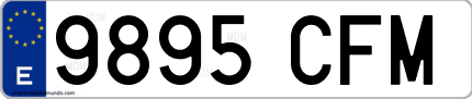 Ejemplo de matrícula de coche ordinaria 9895 CFM