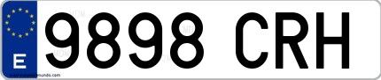 Ejemplo de matrícula española 9898 CRH