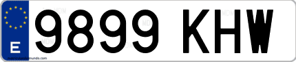 Ejemplo de matrícula de coche ordinaria 9899 KHW