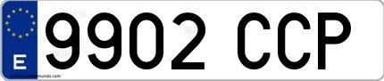 Ejemplo de matrícula española 9902 CCP