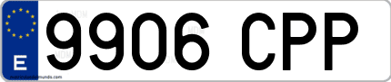 Ejemplo de matrícula de coche ordinaria 9906 CPP