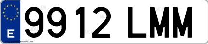 Ejemplo de matrícula española 9912 LMM